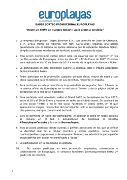BASES SORTEO PROMOCIONAL EUROPLAYAS &ldquo;Hazte un Selfie