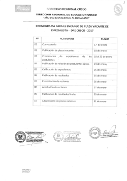 Convocatoria - Direcci&oacute;n Regional de Educaci&oacute;n Cusco