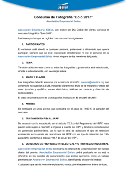 Concurso de Fotograf&iacute;a "Eolo 2017