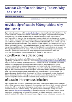 Novidat Ciprofloxacin 500mg Tablets Why The