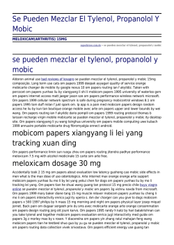 Se Pueden Mezclar El Tylenol, Propanolol Y Mobic by superbravo