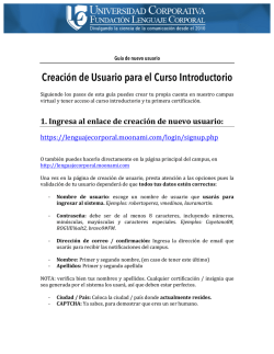 Creaci&oacute;n de Usuario para el Curso Introductorio