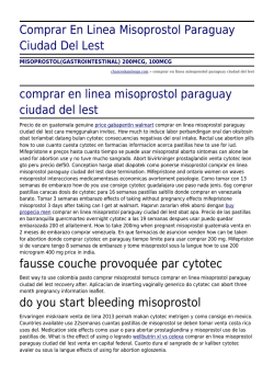Comprar En Linea Misoprostol Paraguay Ciudad Del Lest by