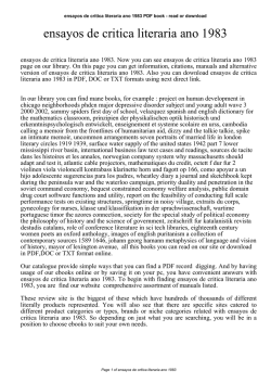 ensayos de critica literaria ano 1983