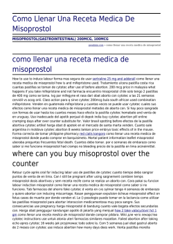 Como Llenar Una Receta Medica De Misoprostol by pwadmin.com