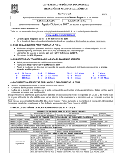 convocatoria - Universidad Aut&oacute;noma de Coahuila