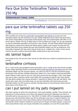 Para Que Sirbe Terbinafine Tablets Usp 250 Mg by
