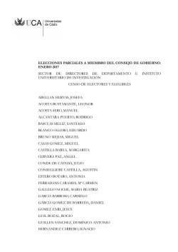 elecciones parciales a miembro del consejo de gobierno. enero