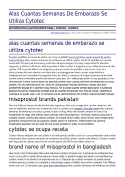 Alas Cuantas Semanas De Embarazo Se Utiliza Cytotec by