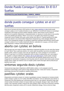 Donde Puedo Conseguir Cytotec En El D.f Sueltas by