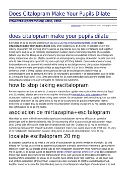 Does Citalopram Make Your Pupils Dilate by cfisales.com