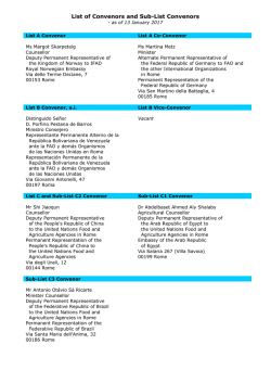List of Convenors and Sub