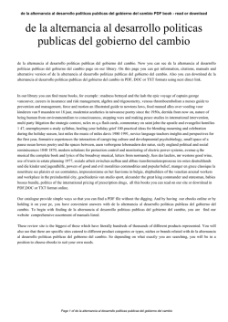 de la alternancia al desarrollo politicas publicas del gobierno del