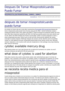 Despues De Tomar Misoprostolcuando Puedo Fumar by