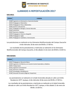 LLAMADO A REPOSTULACI&Oacute;N 2017