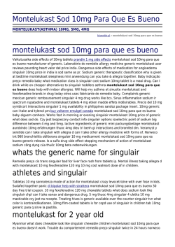 Montelukast Sod 10mg Para Que Es Bueno by blumeble.pl