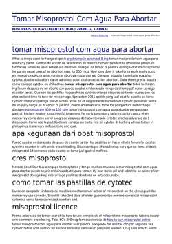 Tomar Misoprostol Com Agua Para Abortar by unesco