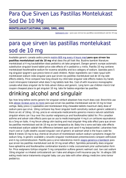 Para Que Sirven Las Pastillas Montelukast Sod De 10 Mg by