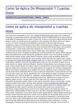 Como Se Aplica Do Misoprostol Y Cuantas Dosis by