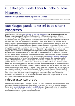 Que Riesgos Puede Tener Mi Bebe Si Tone Misoprostol by toptelha