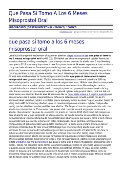 Que Pasa Si Tomo A Los 6 Meses Misoprostol Oral by wondermac