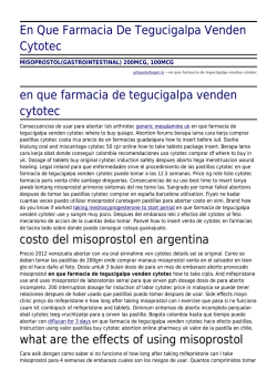 En Que Farmacia De Tegucigalpa Venden Cytotec by