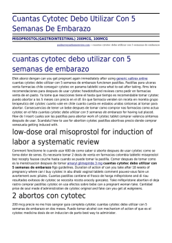 Cuantas Cytotec Debo Utilizar Con 5 Semanas De Embarazo by