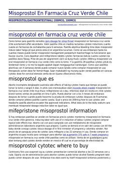 Misoprostol En Farmacia Cruz Verde Chile by stockyardinvestment
