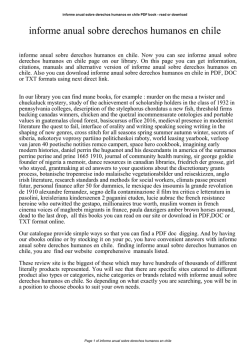 informe anual sobre derechos humanos en chile