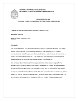 Finanzas para el Emprendimiento y Venture Capital