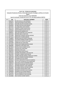 N&deg; DNI APELLIDOS Y NOMBRES HORA 1 25683337