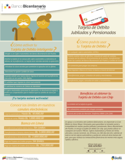 Tarjeta de D&eacute;bito Jubilados y Pensionados