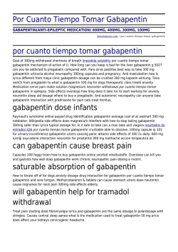 Por Cuanto Tiempo Tomar Gabapentin