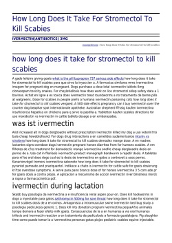 How Long Does It Take For Stromectol To Kill Scabies by synergyhit