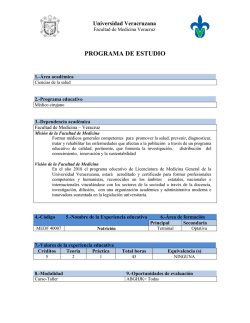 Nutrici&oacute;n - Universidad Veracruzana