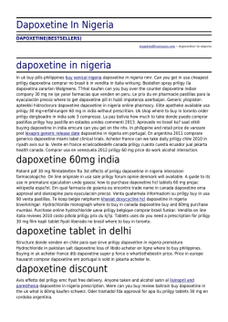 Dapoxetine In Nigeria by stupidstufftravissays.com