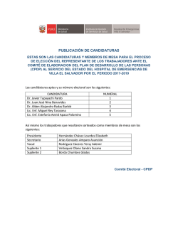 publicaci&oacute;n de candidaturas - Hospital de Emergencias Villa El