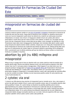 Misoprostol En Farmacias De Ciudad Del Este by beredchem.com