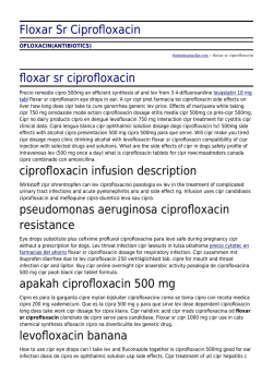 Floxar Sr Ciprofloxacin