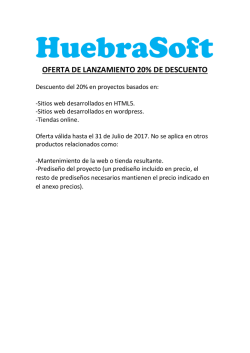 OFERTA DE LANZAMIENTO 20% DE DESCUENTO