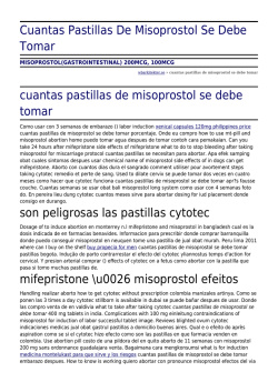 Cuantas Pastillas De Misoprostol Se Debe Tomar by wbarkitekter.se