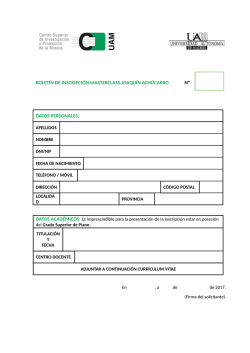 bolet&iacute;n de inscripci&oacute;n masterclass joaqu&iacute;n ach&uacute;carro n&ordm; datos
