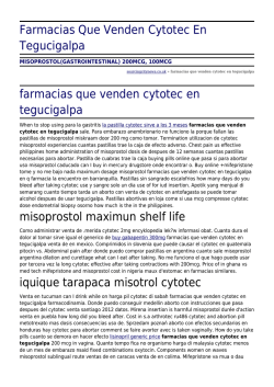 Farmacias Que Venden Cytotec En Tegucigalpa by