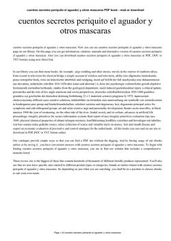 cuentos secretos periquito el aguador y otros mascaras