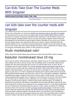 Can Kids Take Over The Counter Meds With Singulair by