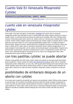 Cuanto Vale En Venezuela Misoprostol Cytotec by