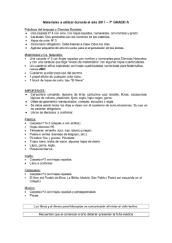 Materiales a utilizar durante el a&ntilde;o &ndash; 6&ordm; GRADO A