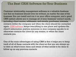 The Best CRM Software for Your Business