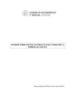 Informe 1/2017 sobre Pol&iacute;ticas p&uacute;blicas para combatir la pobreza en