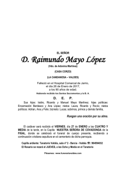 D. Raimundo Mayo L&oacute;pez
